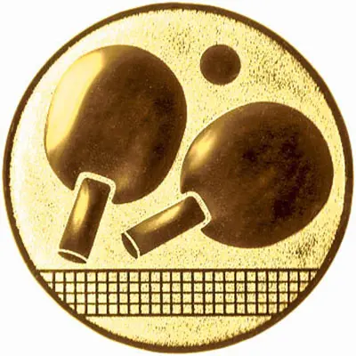 Emblema pentru medalie sau cupa,Tenis de masa aurie, 25mm