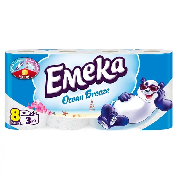 Emeka Ocean Breeze Hartie igienica, 3 straturi, 8 role