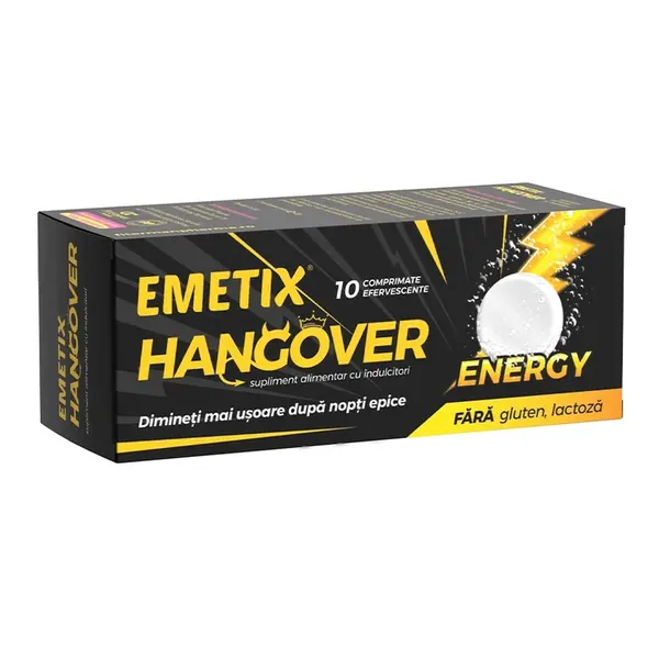 Emetix Hangover Energy, 10 comprimate efervescente, Fiterman