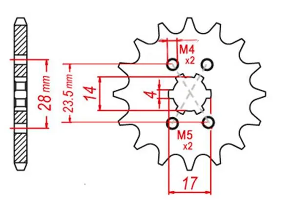 EMGO - Pinion (fata) 13013, 11 dinti - Mopedmotor Piaggio Derbi 00-