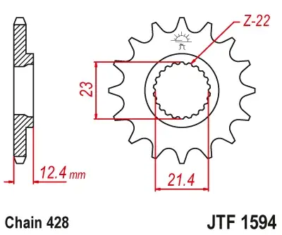 EMGO - Pinion (fata) JTF1594, 15 dinti - YBR250 07- YG250Tricker