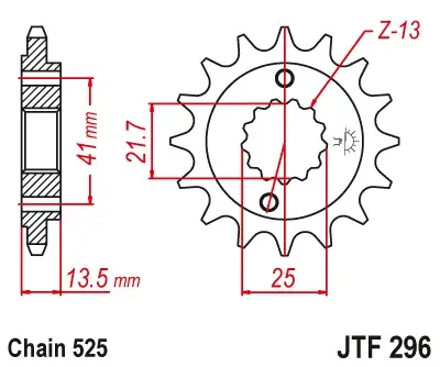 EMGO - Pinion (fata) JTF296, 16 dinti - XRV650 NT650 VT600C NV400