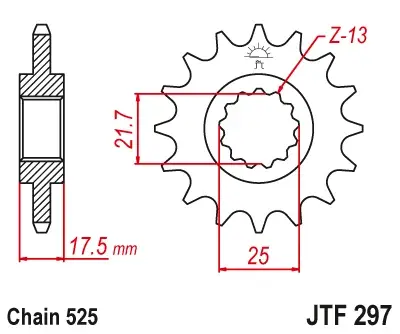 EMGO - Pinion (fata) JTF297, 15 dinti - VFR400R CB500 94- CBF500 04-