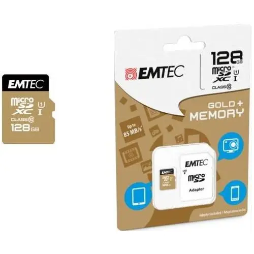 EMTEC Card de memorie Emtec ECMSDM128GXC10GP, microSDXC, 128 GB, Clasa 10 + Adaptor SD