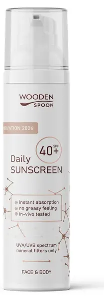Emulsie minerală de protecție solară Wooden Spoon, SPF40, 100 ml