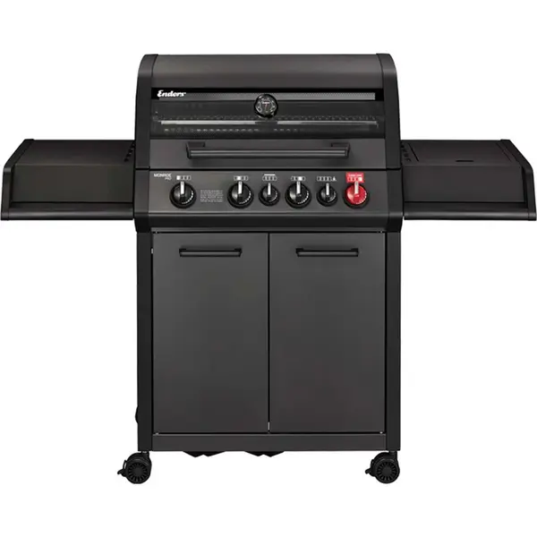 Enders Gratar pe gaz, 4 arzatoare inox, arzator infrarosu, grile fonta, Enders Monroe Pro 4 SIK Turbo, 838533 grafit mat