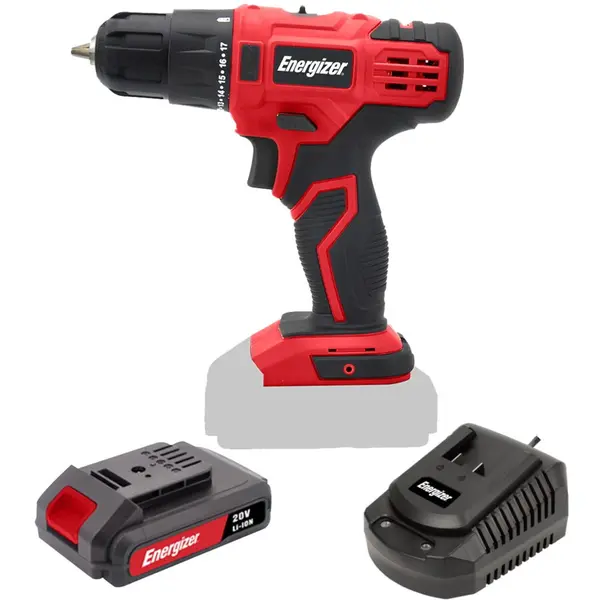 Energizer Pachet Masina de Gaurit ENERGIZER 3DR023 20V cu Incarcator si Acumulator 2A Rosu/Negru