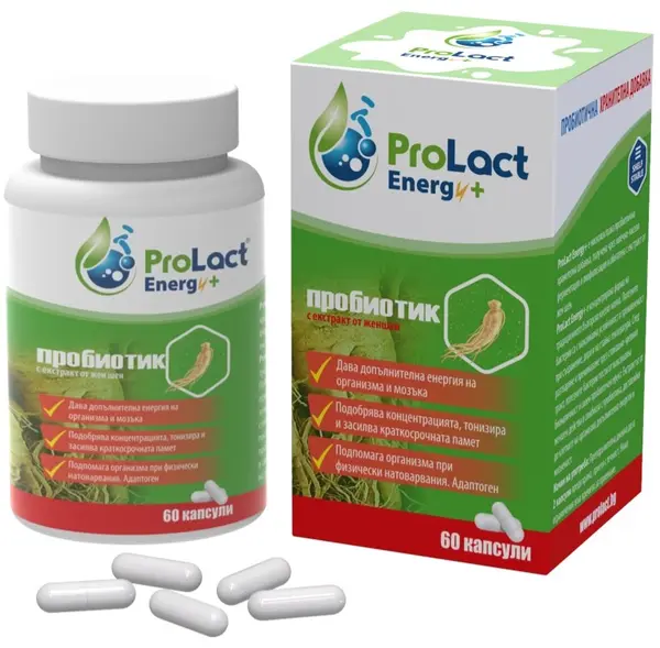 Energy+ Probiotic pentru mai multă energie și concentrare, 60 capsule, ProLact