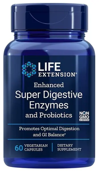 Enhanced Super Digestive Enzymes and Probiotics, 60 capsule, Life Extension