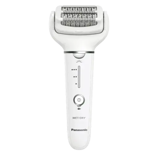 Epilator Panasonic ES-EY31-W503, Wet & Dry, Cordless, 2discuri & 60 pensete, Senzor presiune, Discuri duble, Cap flexibil si pivotant la 90°, 3 viteze (Alb/Crem)