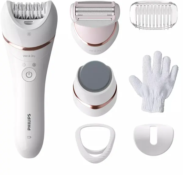 Epilator Philips - BRE730/10, 2 viteze, 7 atasamente, alb