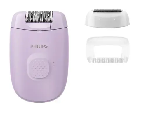 Epilator Philips Seria 2000 BRE237/00, 1 setare de viteza, cap de epilare lavabil, 2 accesorii (Mov)