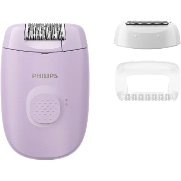 Epilator Philips Seria 2000 BRE237/00, 2 accesorii, Maner antialunecare, Mov