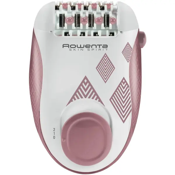 Epilator Rowenta Skin Spirit EP2900F1, 2 trepte de viteza, 24 pensete, sistem de ghidare, bile pentru masaj, roz