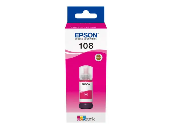 Epson 108 Magenta C13T09C34A - Cerneală Originală, 70 ml, EcoTank L Series