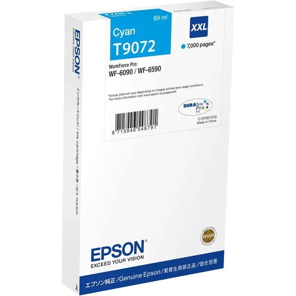 Epson Cartus cerneala Epson C13T90724N, Cyan, 7000 pagini, Capacitate mare