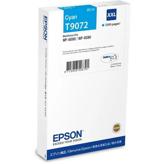 Epson Cartus cerneala, Epson, T9072, 7000 pagini, Albastru cyan