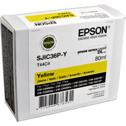 Epson Cartus Cerneala Original Epson SJIC36P-Y, Galben, pentru Epson CW-C6500/C6000