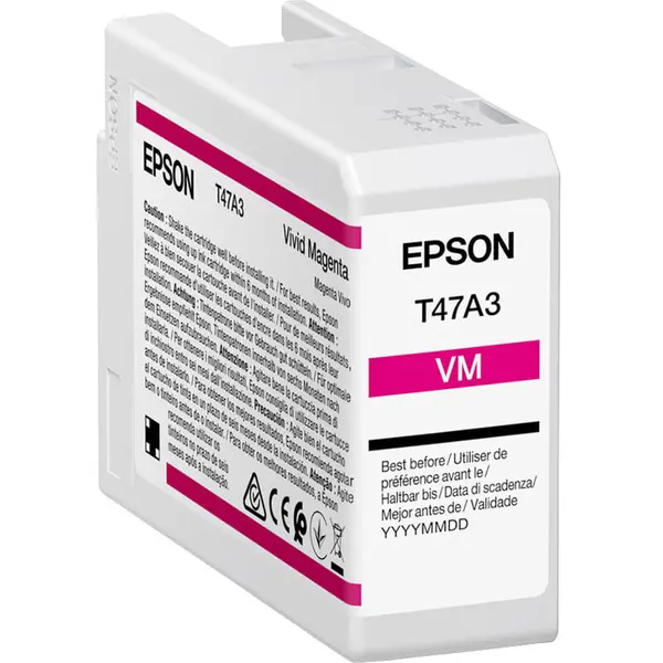 Epson Cartus Cerneala Original Epson T47A3, UltraChrome Pro 10 ink, Vivid Magenta, 50 ml, pentru Epson SC-P900
