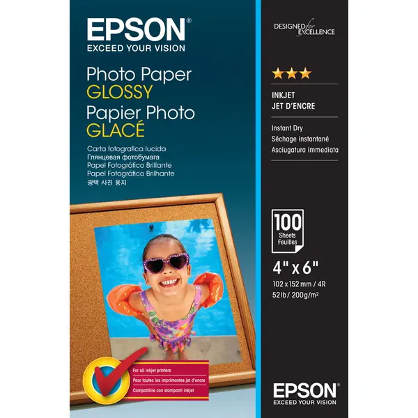 Epson Hartie Foto Glossy Epson C13S042548, 100 coli, 10x15 cm