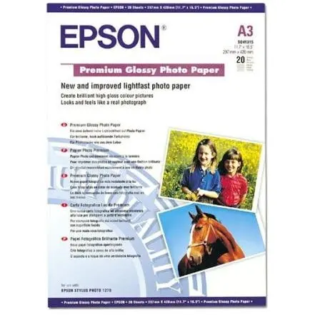 Epson Hartie fotografica Epson C13S041315, Premium Glossy, A3, 20 x coli, 255 g/m²
