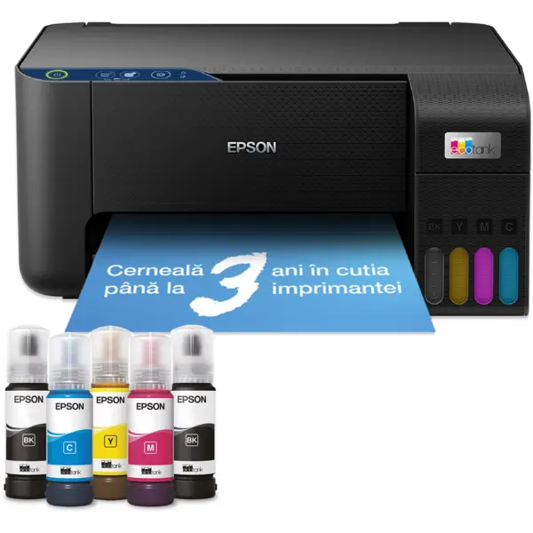 Epson Imprimanta, Copiator, Scaner Epson EcoTank L3231 cu jet de cerneala, 242573, Imprimanta multifunctionala, Negru
