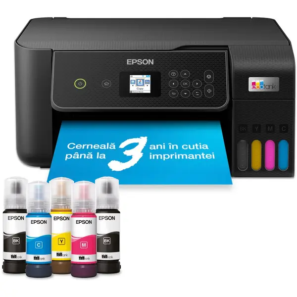 Epson Multifunctional Epson EcoTank L3280, A4, Color, 10 ppm, USB, Wireless, Negru