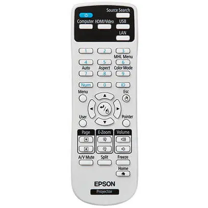 Epson Telecomanda pentru videoproiectoarele Epson EB-S05/X05/X400/W05/U05/S41/W41/U42/980W, Alb