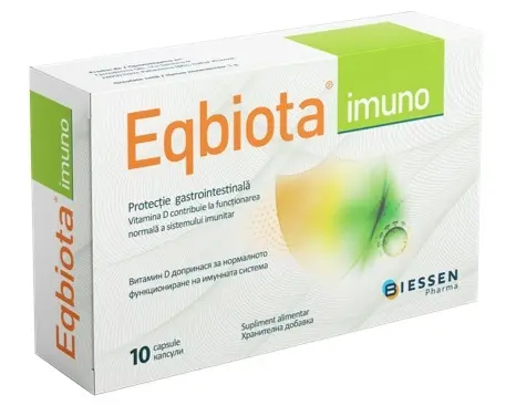 Eqbiota Imuno, 10 capsule - Probiotic cu Lactobacillus rhamnosus CRL1505 si Vitamina D3