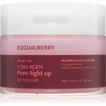 EQQUALBERRY Collagen Pore-Tight Up Gel Toner Pads dischete de tonifiere pentru micsorarea porilor