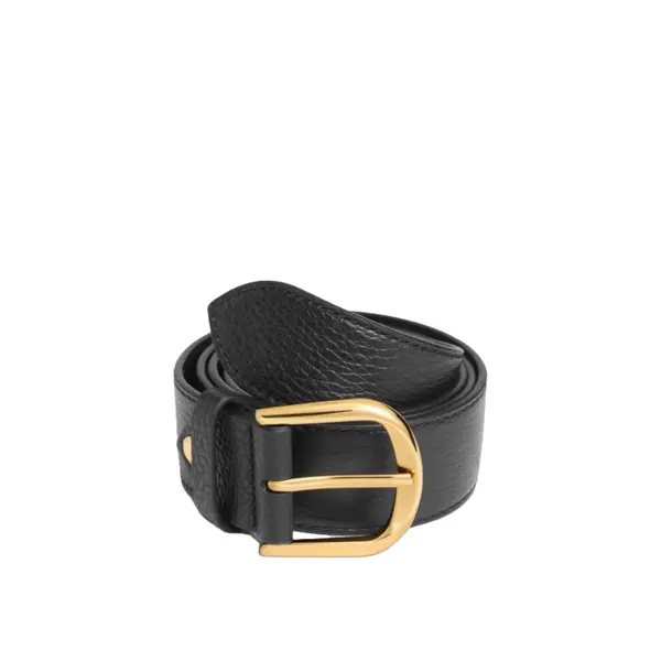 Erika belt grained leather gold noir S