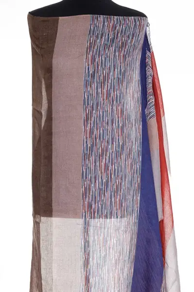 Esarfa mare dreptunghiulara tip pareo din bumbac cu dungi maron, roz, bordo si bleumarin