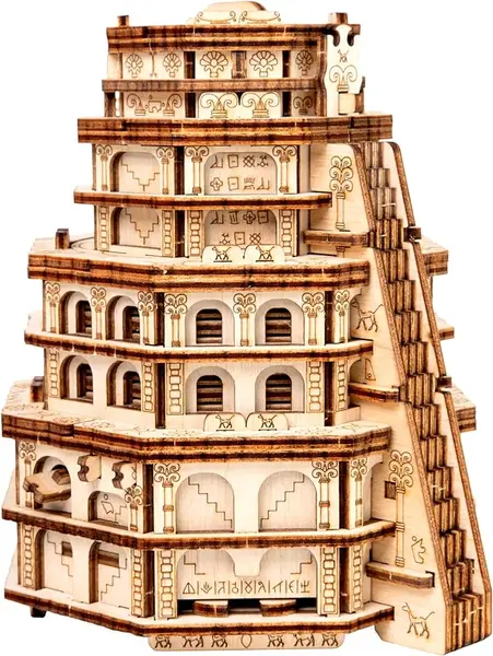 ESC WELT Quest Tower - 3D Puzzle cu compartiment SECRET - Joc de gandire pentru adulti si adolescenti - Lemn ecologic -