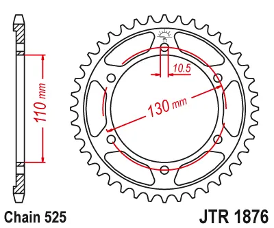ESJOT - Foaie (spate) 50-29037, 45 dinti - YZF-R6 06- GSXR750 11