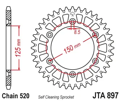 ESJOT - Foaie (spate) Aluminiu 51-32065, 54 dinti - KTM Duke LC4 EGSE