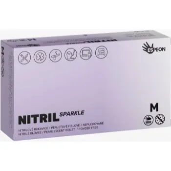 Espeon Nitril Sparkle Pearlescent Violet mănuși din nitril, fără pudră