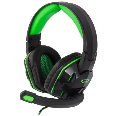 ESPERANZA Casti Gaming Esperanza EGH380 VENOM, microfon, jack 3.5mm, Negru/Verde