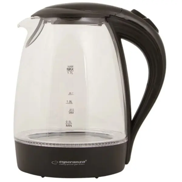 ESPERANZA Ceainic electric din stricla , Esperanza , EKK011K Salto Angel 1.7 L 2200W , Alb Negru