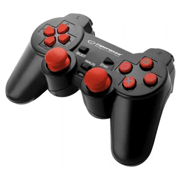 ESPERANZA Controler Gamepad, Esperanza, PS2, PS3, PC, USB, Negru/Rosu
