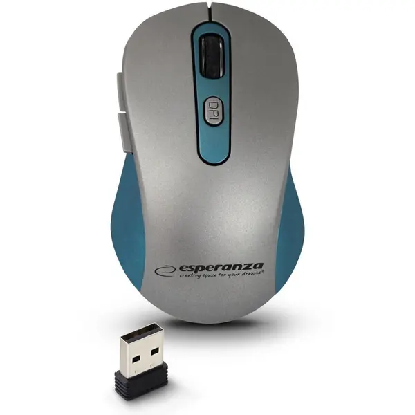 ESPERANZA Mouse Esperanza, Wireless, optic, 2.4GHZ, Albastru-Gri