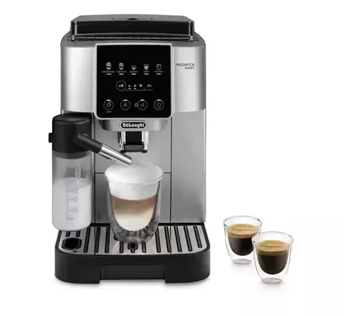 Espressor automat De’Longhi Magnifica Start ECAM 220.80.SB, 1450 W, 1.8 l, 15 bar, sistem de spumare lapte manual (Negru/Argintiu)