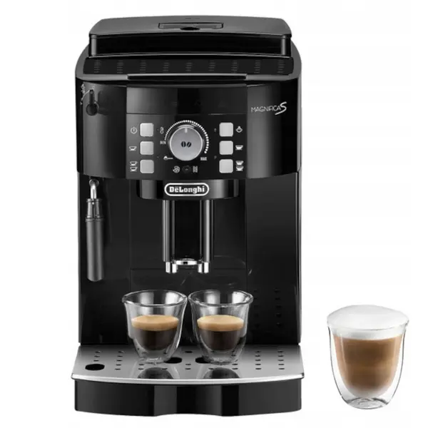 Espressor automat DeLonghi ECAM12.123.B, 1450W, 15 bar, 1.8l, Sistem spumare lapte manual, Negru