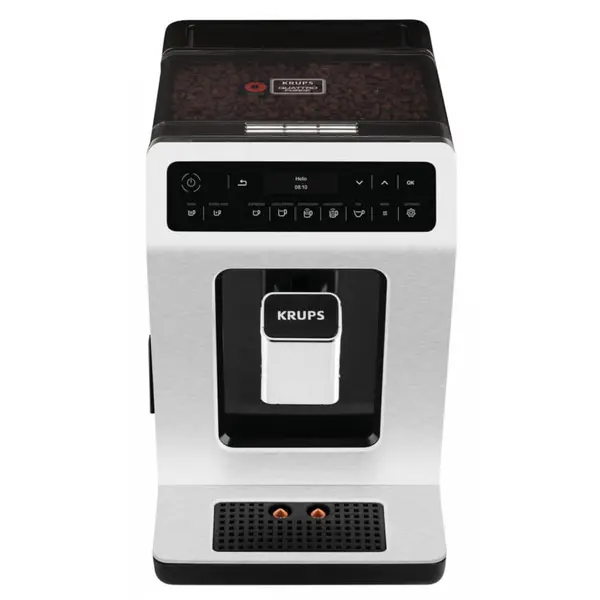 Espressor automat Krups EA890D10, 1450 W, 15 bari, rezervor apa 2.3 L, ecran LCD, rezervor boabe 260g, rasnita 3 nivele, functie autocuratare, egru & alb