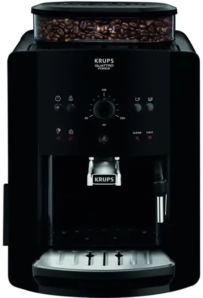 Espressor automat Krups Picto Arabica EA811010, 1450 W, 15 bari, Rezervor boabe 260 g, Rezervor apa 1.7 l, Rasnita 3 nivele (Negru)