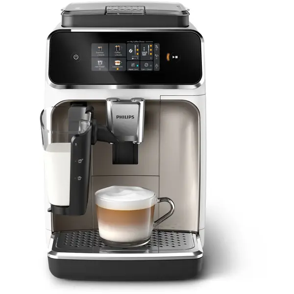 Espressor automat Philips EP2333 40 seria 2300, LatteGO, 4 tipuri de bauturi, ecran tactil intuitiv, tehnologie SilentBrew, Aplicatie HomeID, rasnita