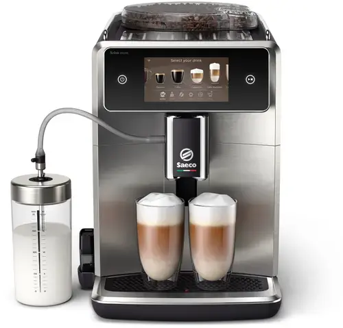 Espressor automat Saeco Xelsis Deluxe SM8785/00, Doua cesti, 1.7 L, 15 Bari (Negru/Argintiu)