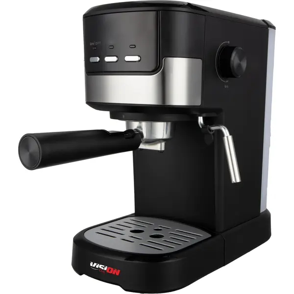 Espressor manual Vision Chef VEM15N, 750 W, 15 bar, 1.2 l, Functie spumare, Filtru dublu inox, Negru/Argintiu