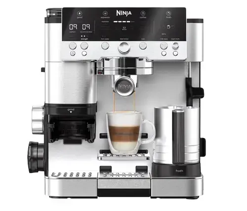 Espressor semi-automat Ninja Luxe Café Premier ES601EU, 1650 W, 19 bauturi, Cold Brew, Spumare, Rasnita cu 25 setari macinare, Capacitate boabe 250 gr (Inox)
