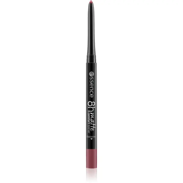 essence 8h Matte Comfort dermatograf mat de buze cu ascutitoare culoare 19 Burgundy Bestie 0.3 g