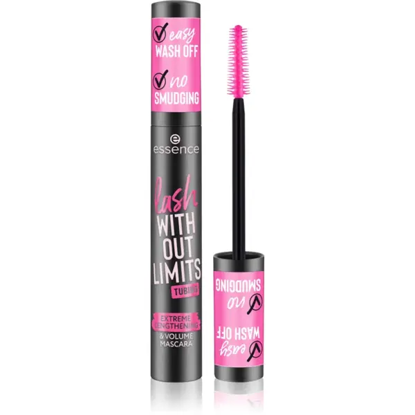 essence lash WITHOUT LIMITS TUBING Mascara pentru volum si lungire culoare 04 Black Tubing 13 ml